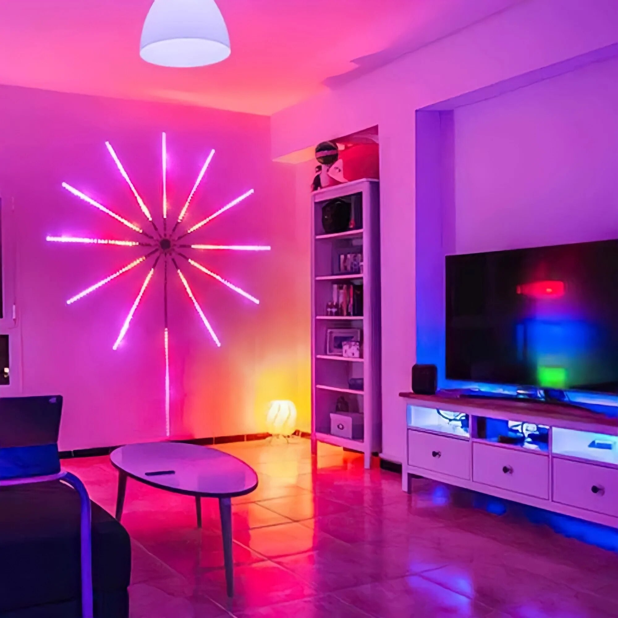 أضواء LED RGB بتأثير الألعاب النا-رية مع تحكم ذكي عبر التطبيق – ديكور منزلي - الصورة 3