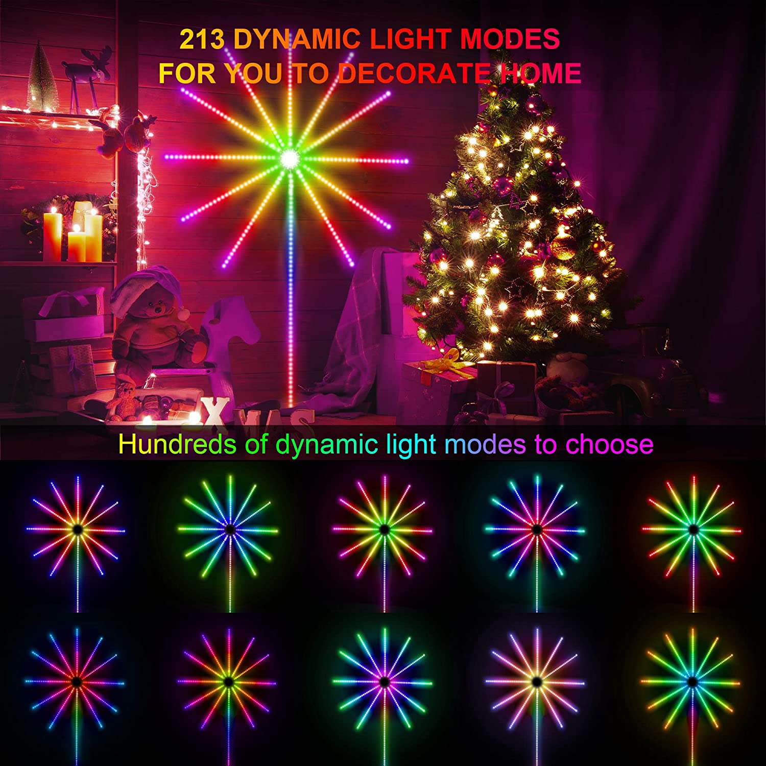 أضواء LED RGB بتأثير الألعاب النا-رية مع تحكم ذكي عبر التطبيق – ديكور منزلي - الصورة 6