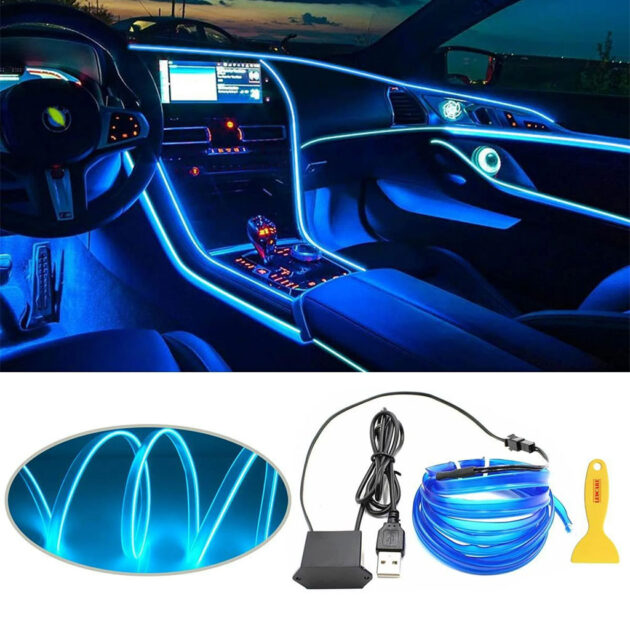 كابل إضاءة LED ديكوري لصالون السيارة – أجواء فاخرة ومميزة