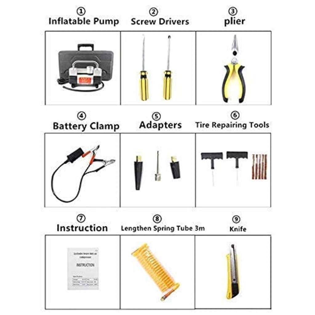 ضاغط هواء مزدوج الأسطوانة SHRE-ESAMP مع طقم إصلاح 12V -150PSI - الصورة 9