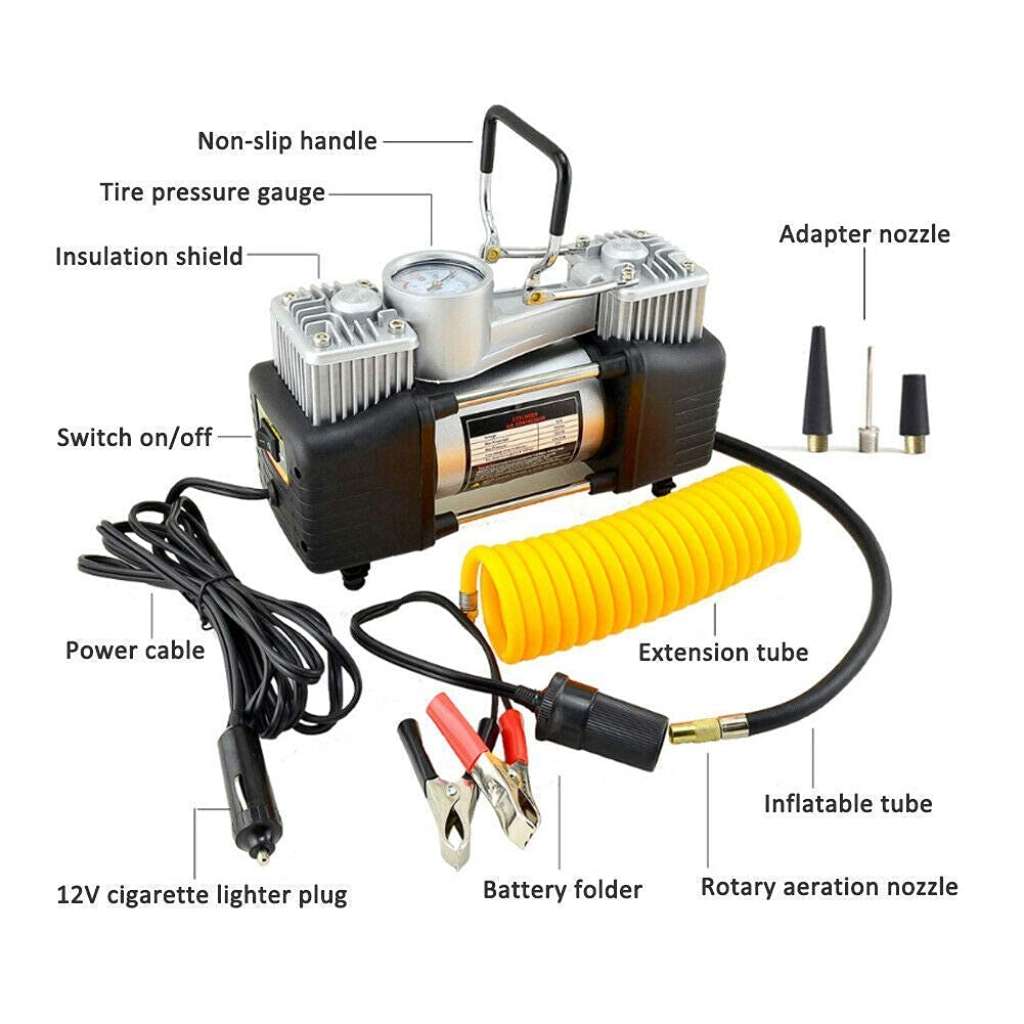 ضاغط هواء مزدوج الأسطوانة SHRE-ESAMP مع طقم إصلاح 12V -150PSI - الصورة 10