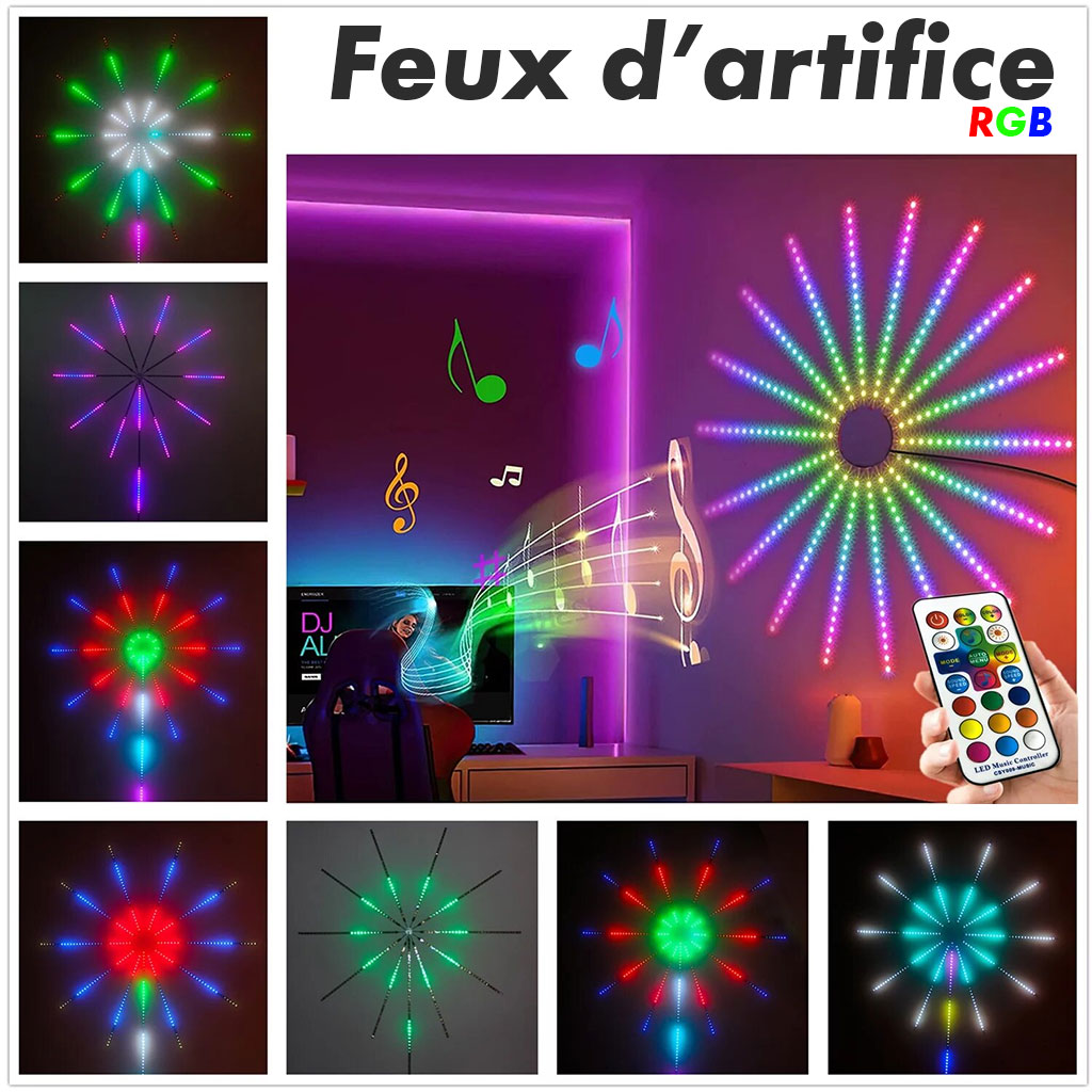 أضواء LED RGB بتأثير الألعاب النا-رية مع تحكم ذكي عبر التطبيق – ديكور منزلي - الصورة 4