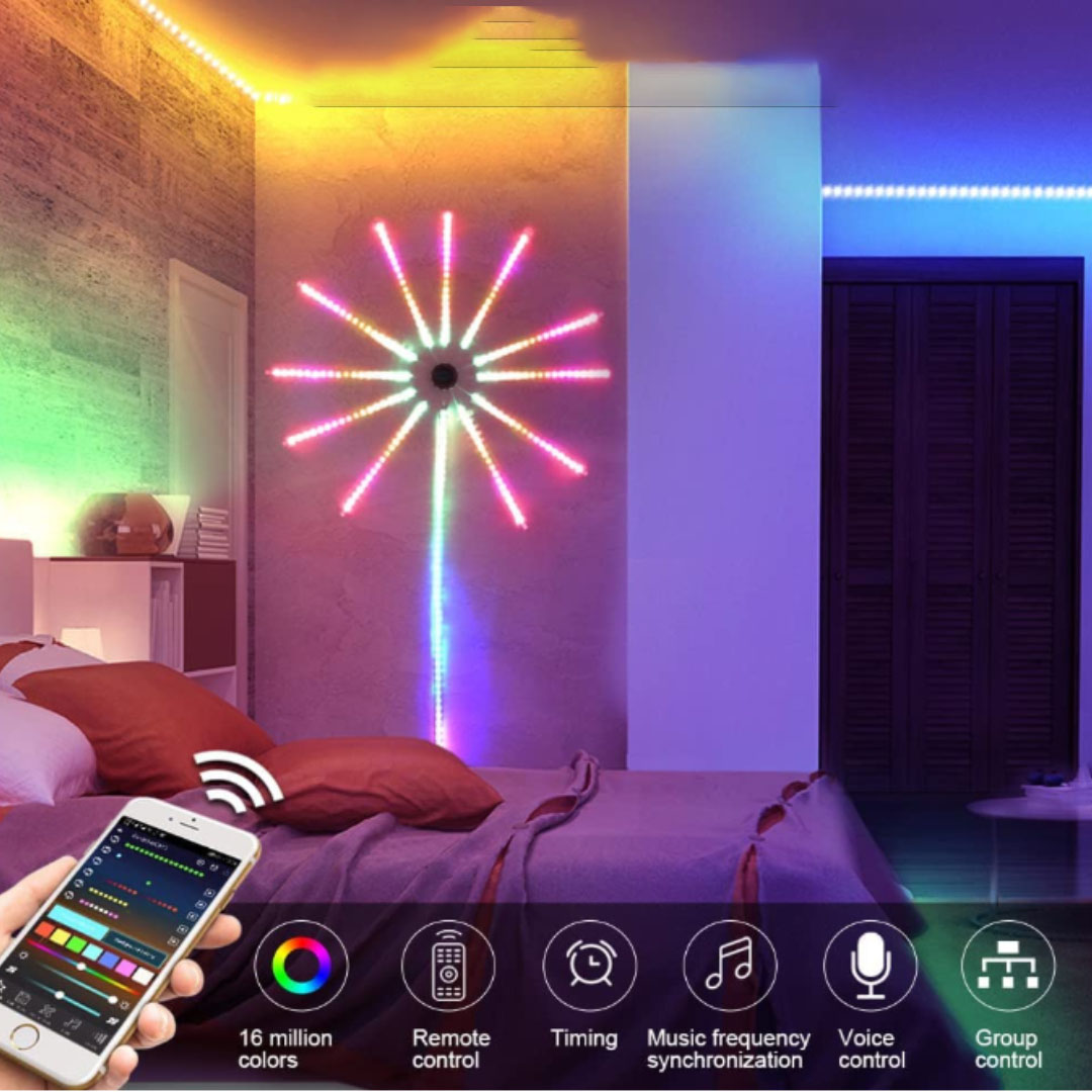أضواء LED RGB بتأثير الألعاب النا-رية مع تحكم ذكي عبر التطبيق – ديكور منزلي - الصورة 7