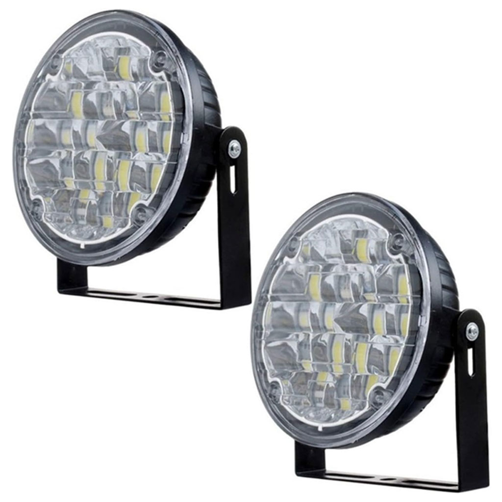 مصابيح ضباب 2 قطع 12V 18 LED لجميع السيارات - الصورة 5