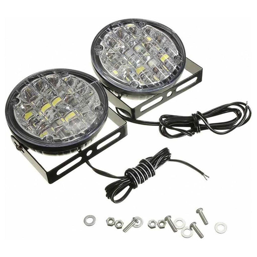 مصابيح ضباب 2 قطع 12V 18 LED لجميع السيارات - الصورة 7