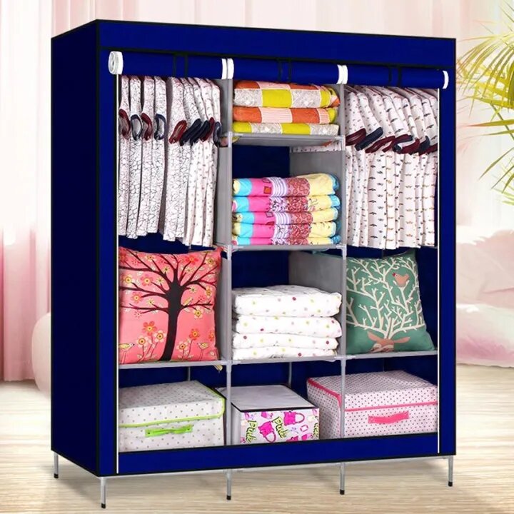 خزانة وعلّاقة ملابس بـ 7 طوابق مع ستارة مضادة للغبار وحامل cintres 🧥👗 - الصورة 7