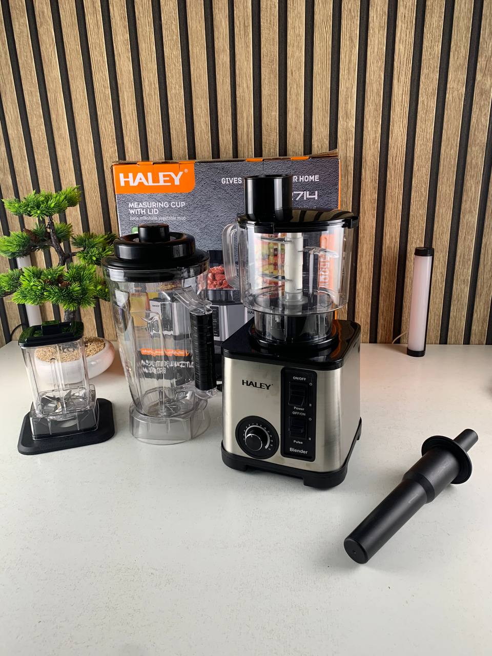 خلاط كهربائي 3 في 1 مع مفرمة ومطحنة – HALEY HY-2714 🔌🍹 - الصورة 10