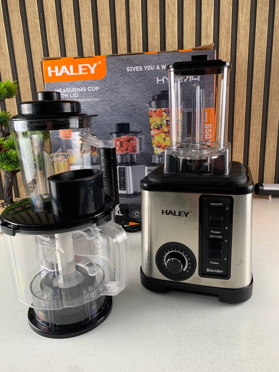 خلاط كهربائي 3 في 1 مع مفرمة ومطحنة – HALEY HY-2714 🔌🍹 - الصورة 9
