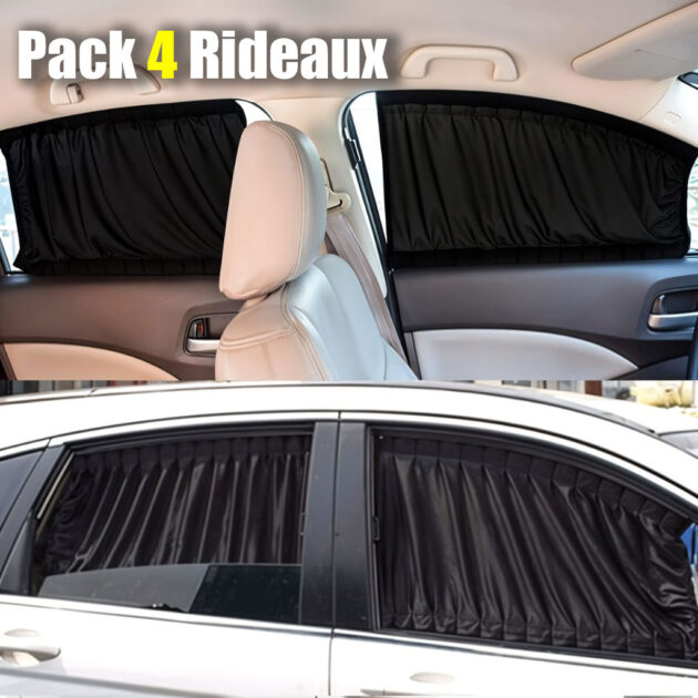 طقم 4 قطع ستائر نوافذ منزلقة للسيارة مع حماية من الأشعة فوق البنفسجية (UV) 🚗🪟