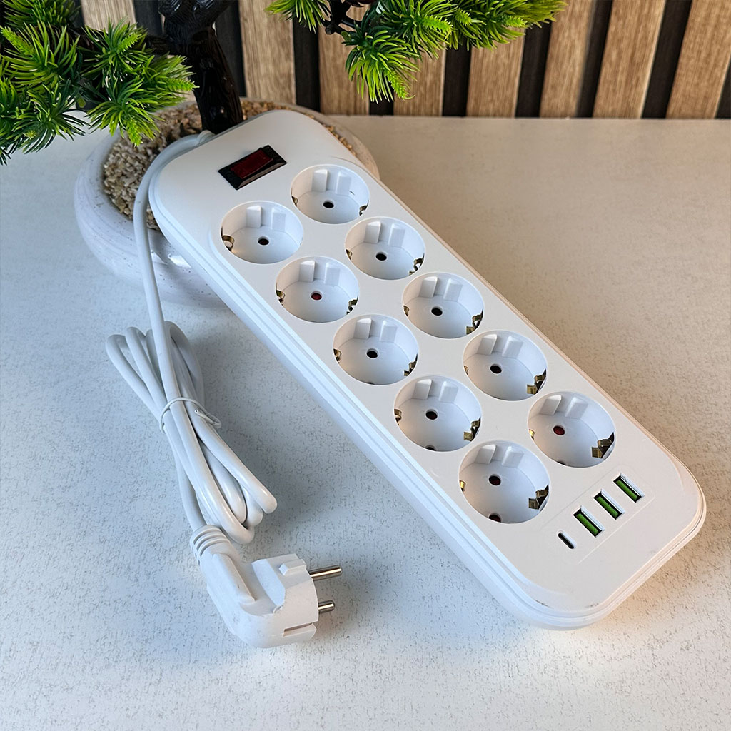 مقبس طاقة متعدد المنافذ – 10 مآخذ و4 منافذ USB بقوة عالية 3250 واط🔌⚡ - الصورة 5