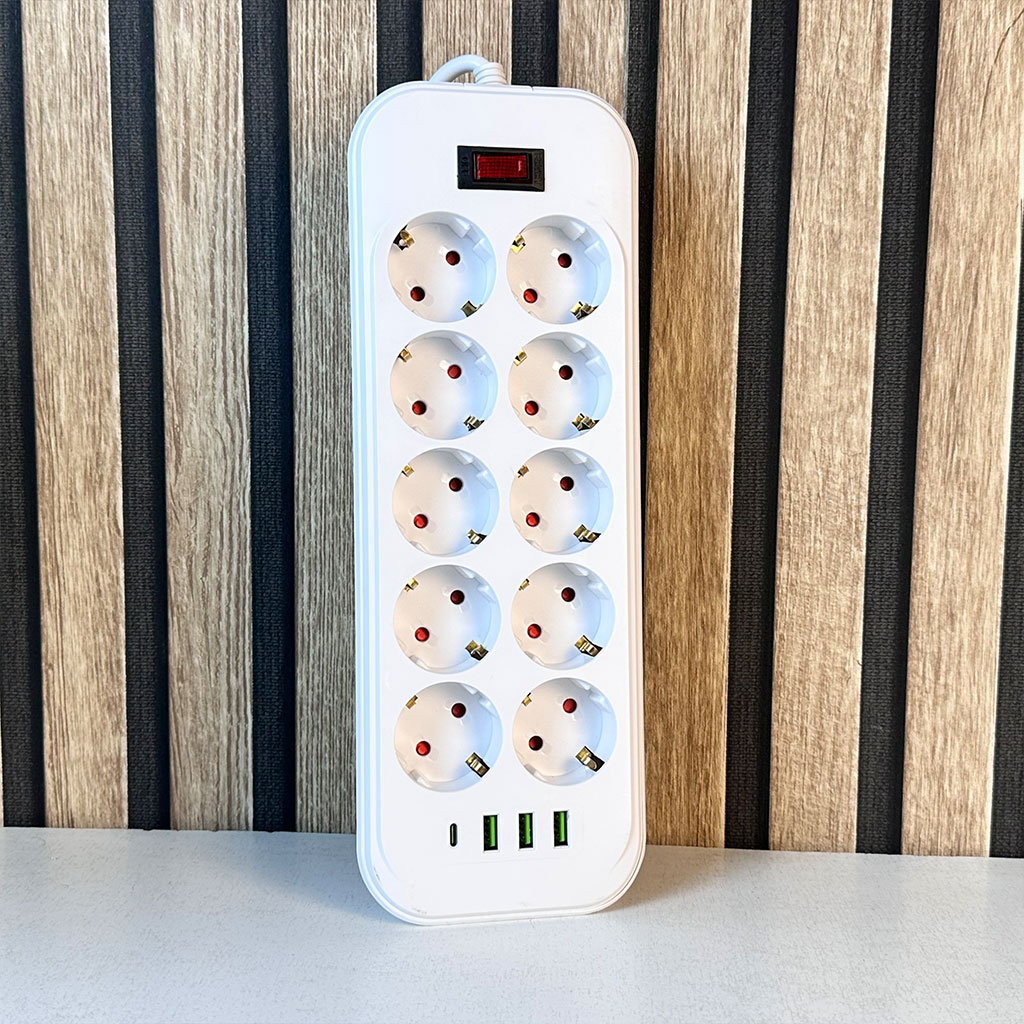 مقبس طاقة متعدد المنافذ – 10 مآخذ و4 منافذ USB بقوة عالية 3250 واط🔌⚡ - الصورة 2