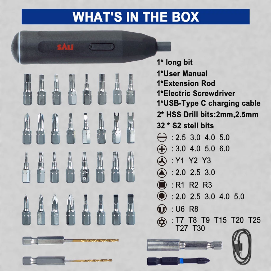 مفك براغي كهربائي لاسلكي SA–LI 39 في 1 – بطارية ليثيوم 1200mAh 🔧⚡ - الصورة 4
