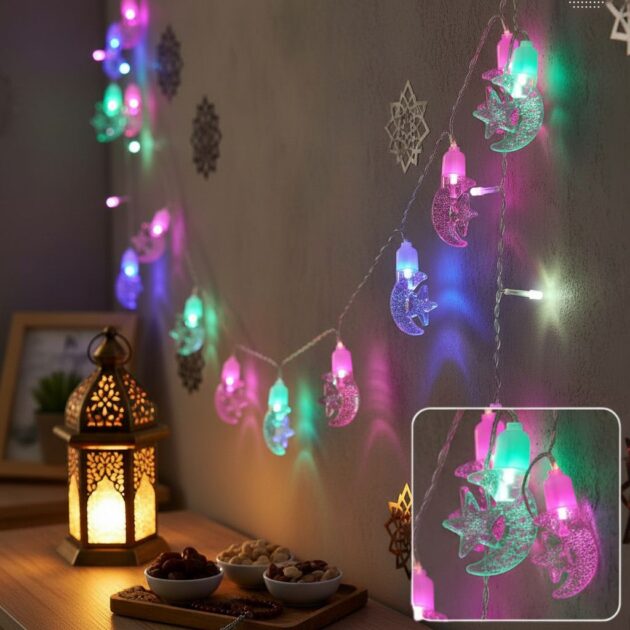 أضواء متدلية كريستالية رمضانية بطول 3 أمتار 🌙✨