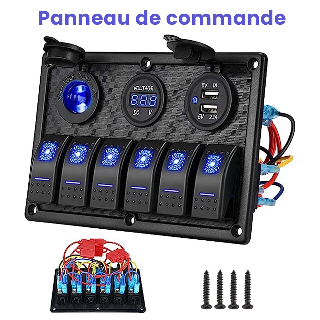 لوحة تحكم 12V للسيارات والقوارب مع شاشة عرض الفولتية ⚡🚤 - الصورة 3