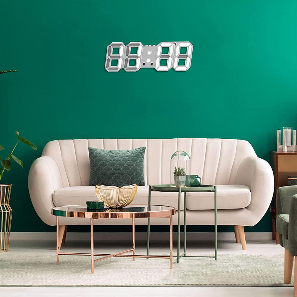 ساعة حائط رقمية LED بيضاء بتصميم ثلاثي الأبعاد – GH0720L 🕒✨ - الصورة 6