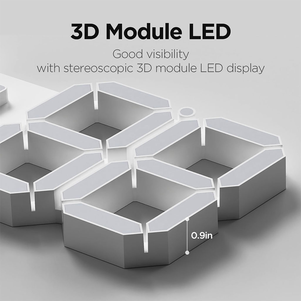 ساعة حائط رقمية LED بيضاء بتصميم ثلاثي الأبعاد – GH0720L 🕒✨ - الصورة 9