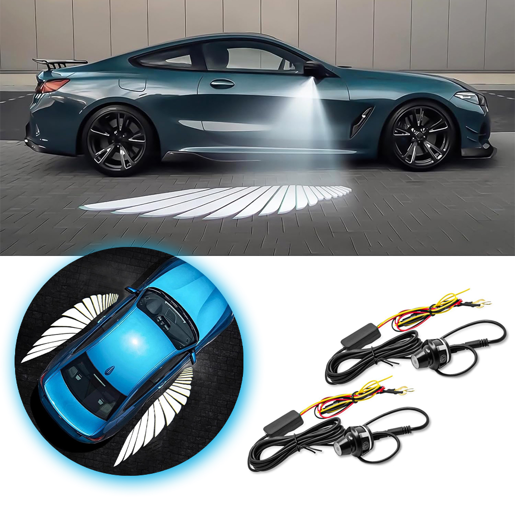 أضواء خارجية LED على شكل أجنحة ملاك لمرآة السيارة الجانبية 🚗✨