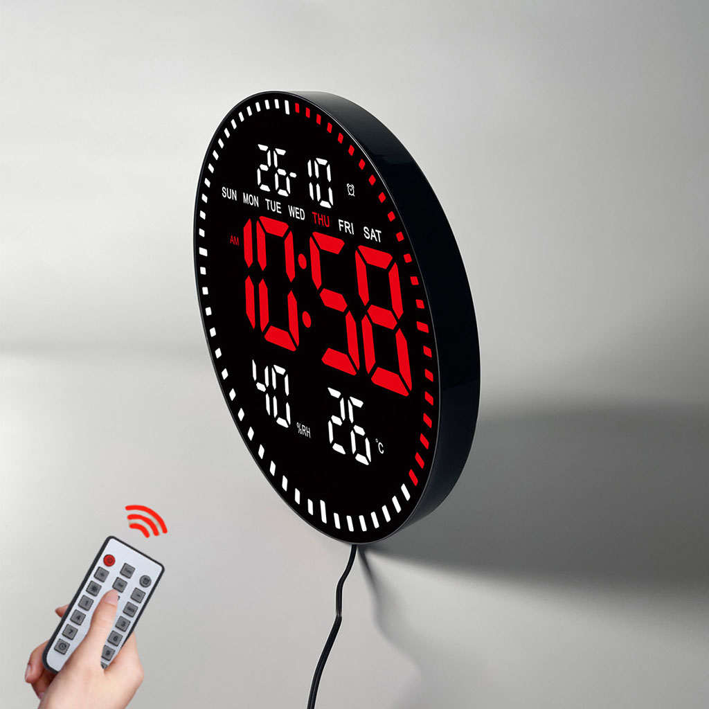 ساعة حائط رقمية LED مع جهاز تحكم عن بعد – JH-2560 🕒✨ - الصورة 6