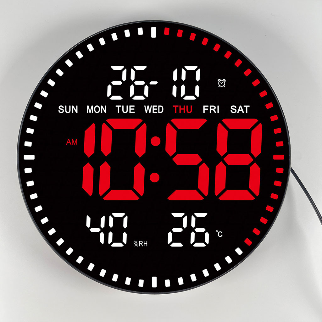 ساعة حائط رقمية LED مع جهاز تحكم عن بعد – JH-2560 🕒✨ - الصورة 5