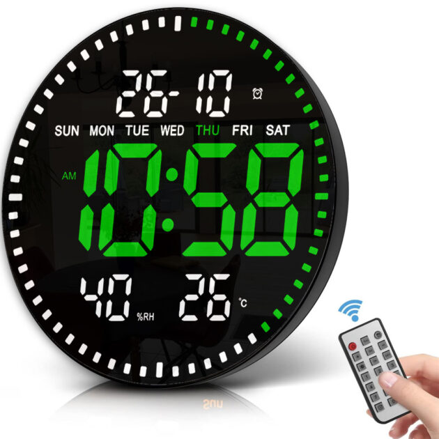 ساعة حائط رقمية LED مع جهاز تحكم عن بعد – JH-2560 🕒✨
