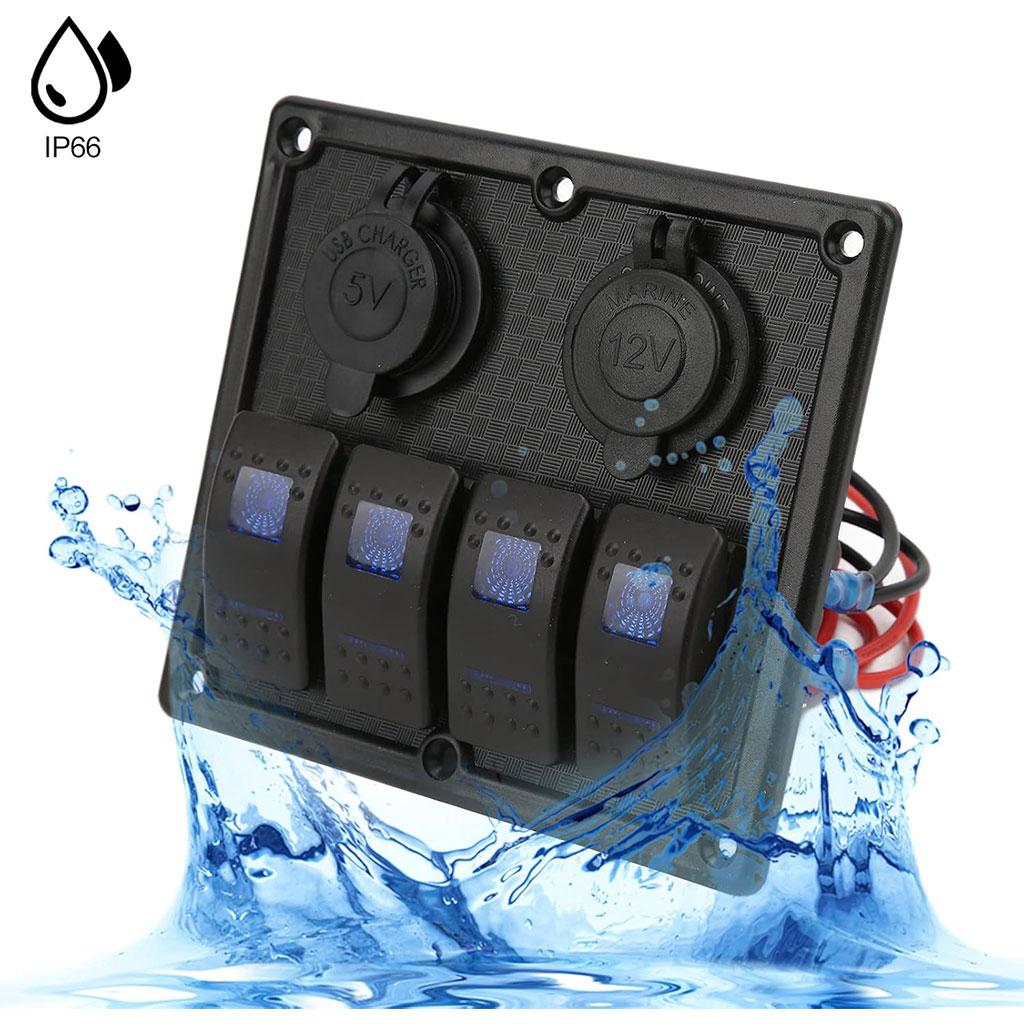 لوحة تحكم للمركبات 12-24V مع 4 مفاتيح تشغيل 🔌 - الصورة 4