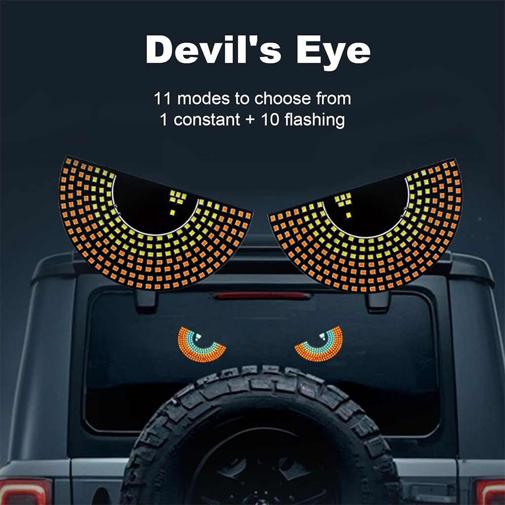 أضواء LED ديناميكية –عيون مضيئة للسيارات – ديكور وإضاءة للزجاج الخلفي 🚗👀 - الصورة 4