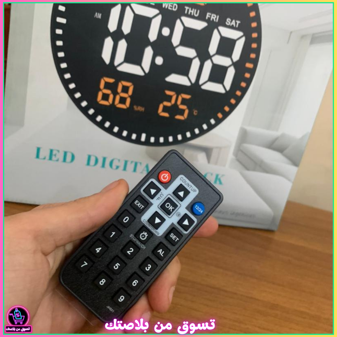 ساعة حائط رقمية LED مع جهاز تحكم عن بعد – JH-2560 🕒✨ - الصورة 8