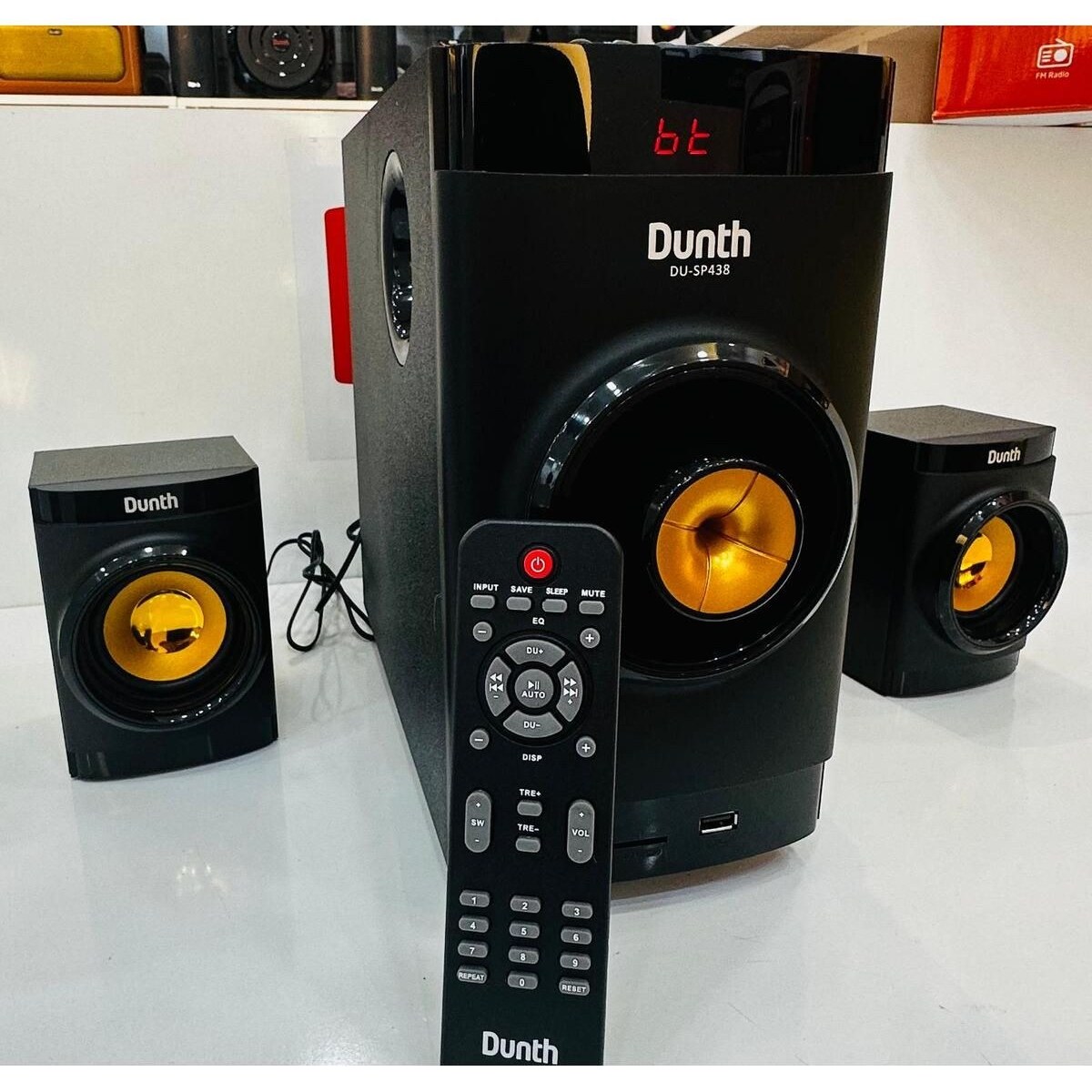 مكبر صوت DUNTH 2.1 متعدد الوسائط – بلوتوث / USB / AUX / راديو FM 🔊🎶 - الصورة 3