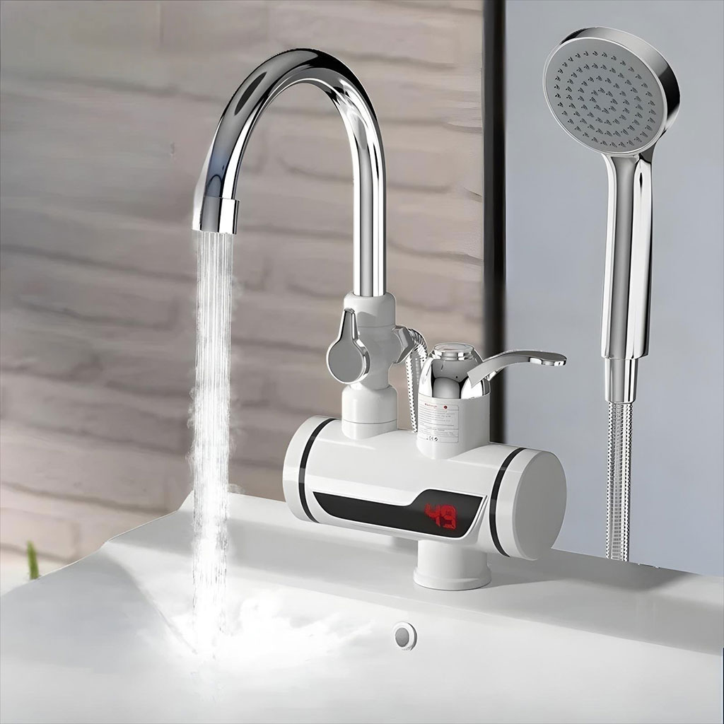 حنفية كهربائية سخّان فوري مع رشاش للحمام – ماء ساخن في ثوانٍ 🚿⚡ - الصورة 9