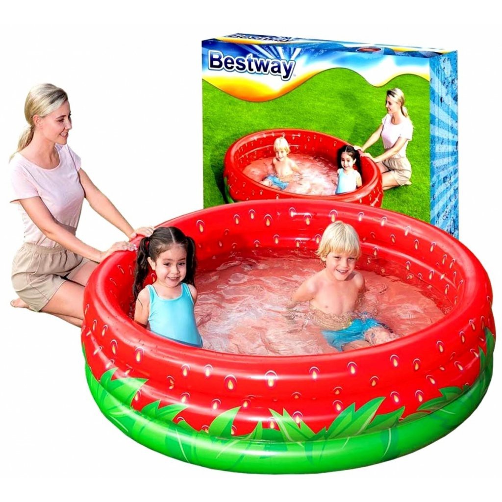 مسبح أطفال هوائي دائري بتصميم الفراولة من Bestway بمقاس 160 × 38 سم 🍓🏊♀️