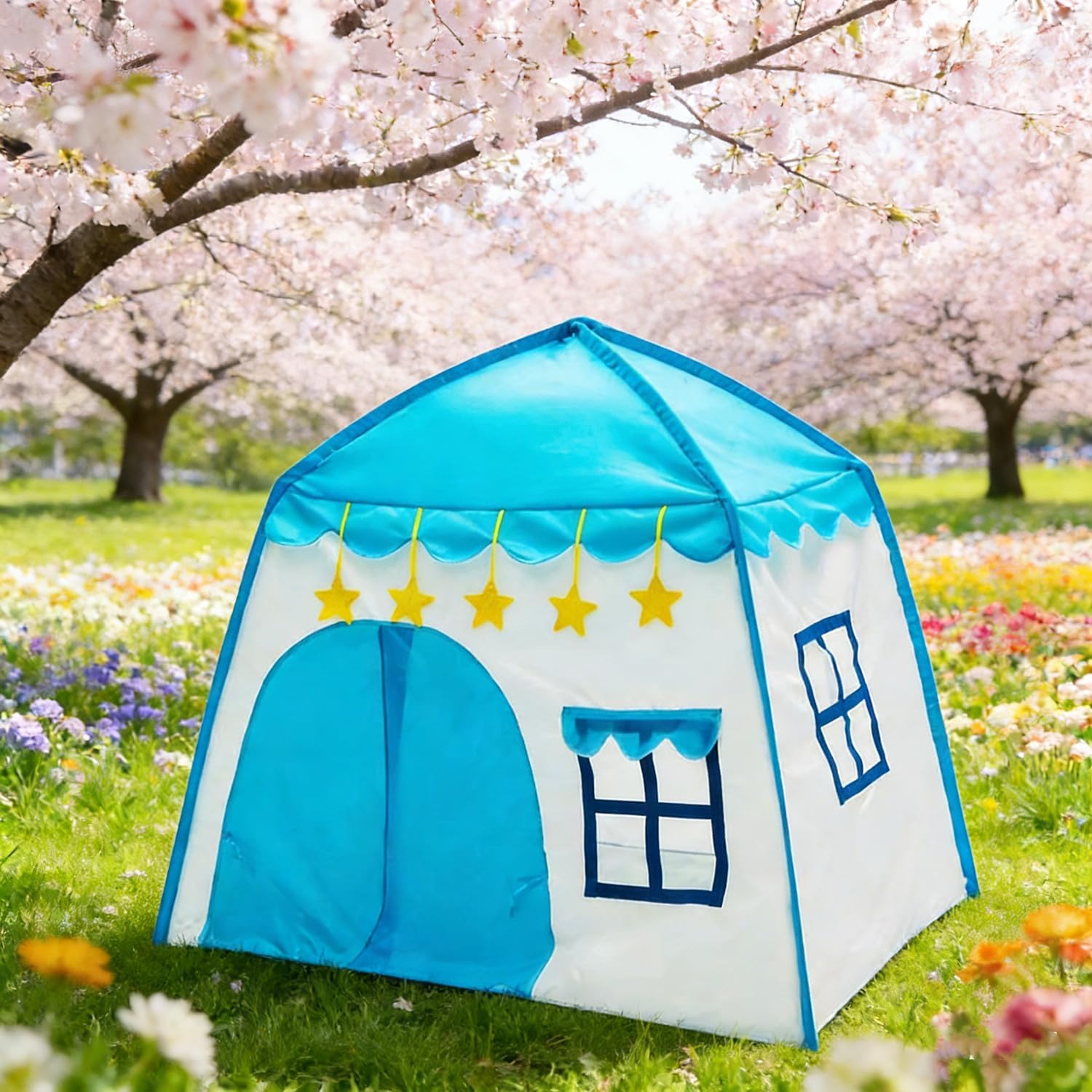 خيمة لعب للأطفال من قماش أوكسفورد بتصميم قلعة الزهور 🏰🌸 - الصورة 5