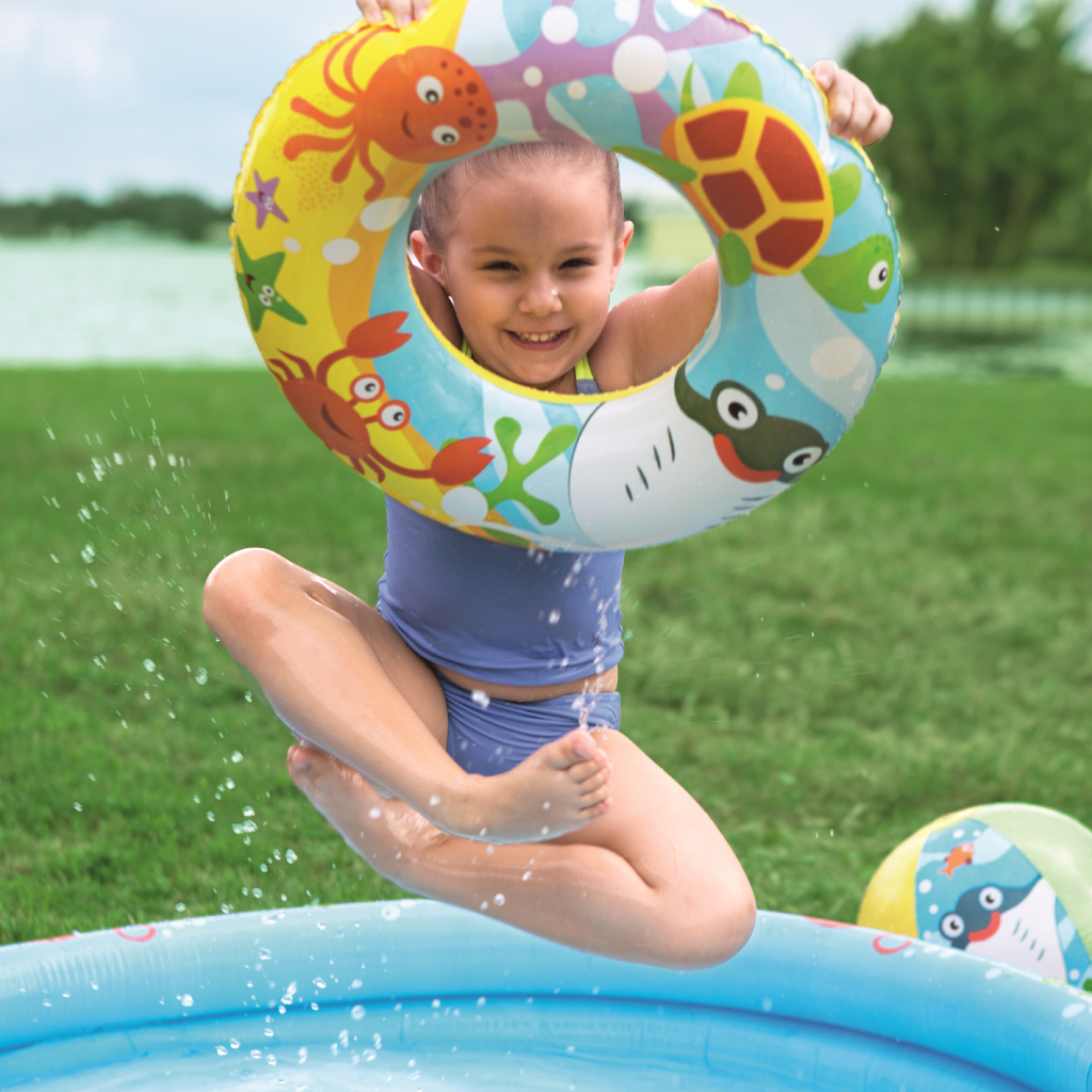 مسبح أطفال دائري هوائي مع عوامة وكرة شاطئ من Bestway بمقاس 122 × 20 سم 🏖️⚽✨ - الصورة 7