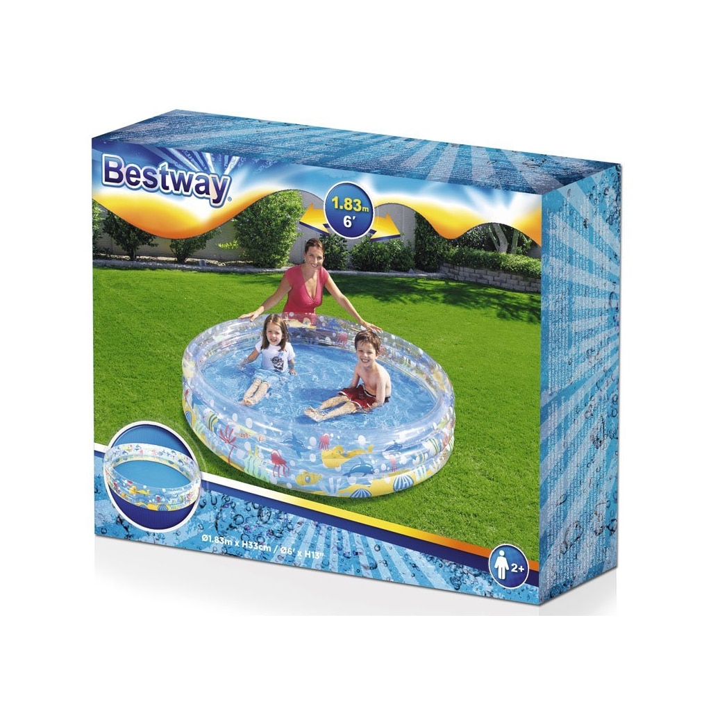 مسبح أطفال دائري شفاف من Bestway بمقاس 183 × 33 سم ☀️✨ - الصورة 6