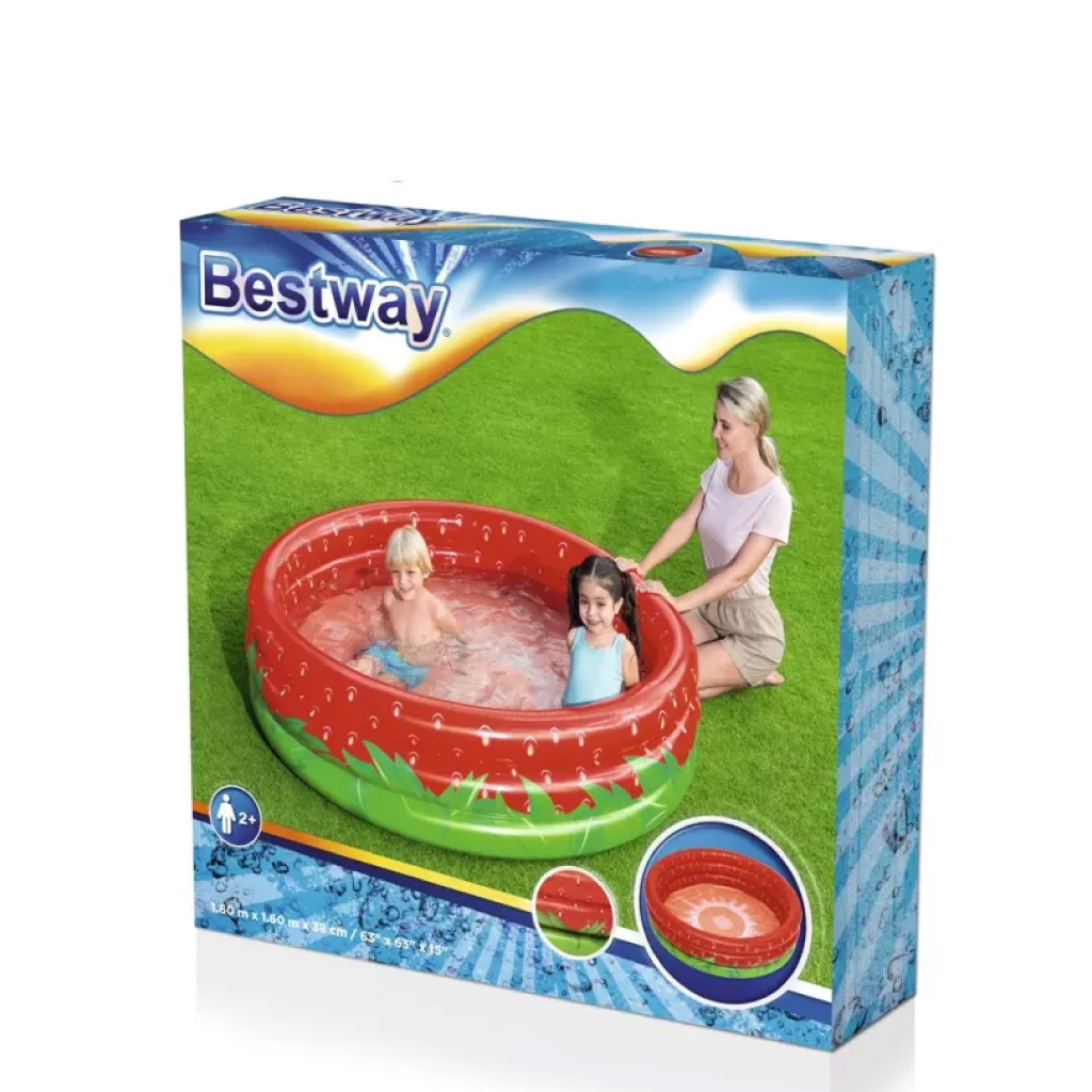 مسبح أطفال هوائي دائري بتصميم الفراولة من Bestway بمقاس 160 × 38 سم 🍓🏊♀️ - الصورة 6