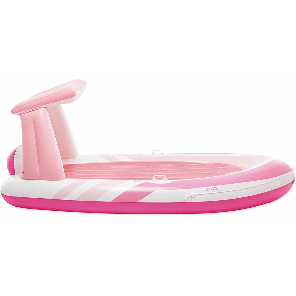 فرشة هوائية كبيرة Pink Paradise مع مظلة وحامل أكواب من إنتكس 🌸🏖️ - الصورة 4