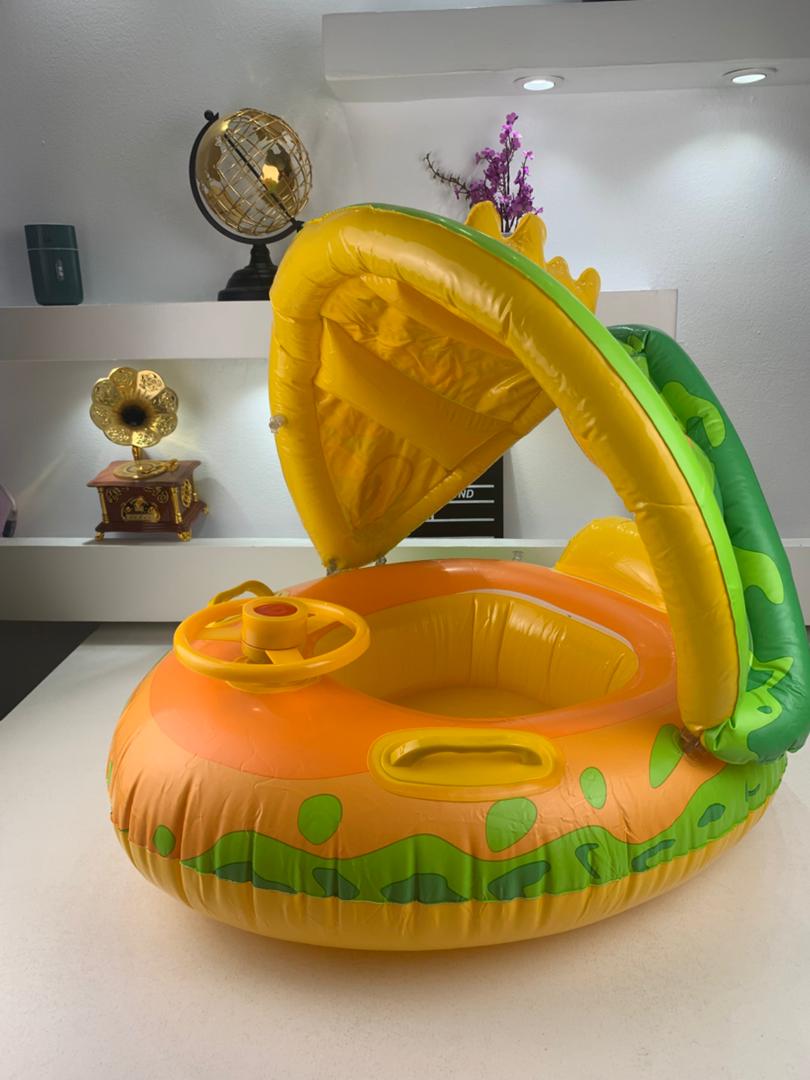 عوامة سباحة هوائية للأطفال مع مظلة وجرس (بوق)👶🏊♂️ - الصورة 8