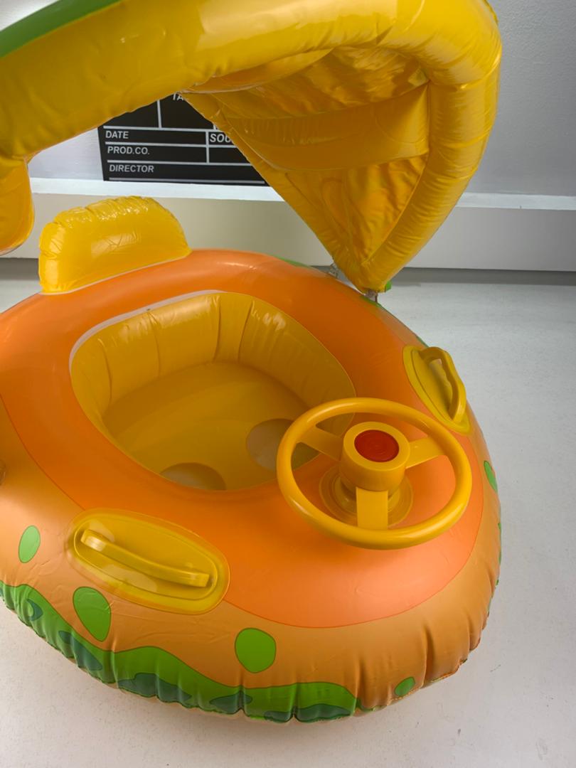 عوامة سباحة هوائية للأطفال مع مظلة وجرس (بوق)👶🏊♂️ - الصورة 10