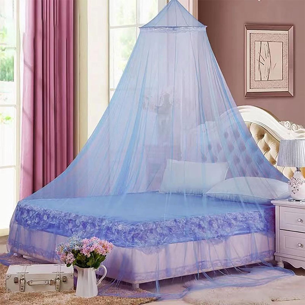 ناموسية سرير معلّقة بالسقف بتصميم دائري فاخر مع حواف من الدانتيل الأنيق 🦟🛏️ - الصورة 3