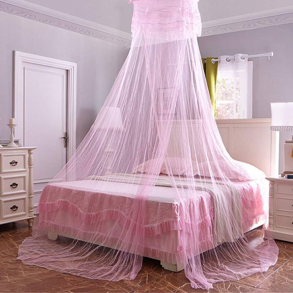 ناموسية سرير معلّقة بالسقف بتصميم دائري فاخر مع حواف من الدانتيل الأنيق 🦟🛏️ - الصورة 6