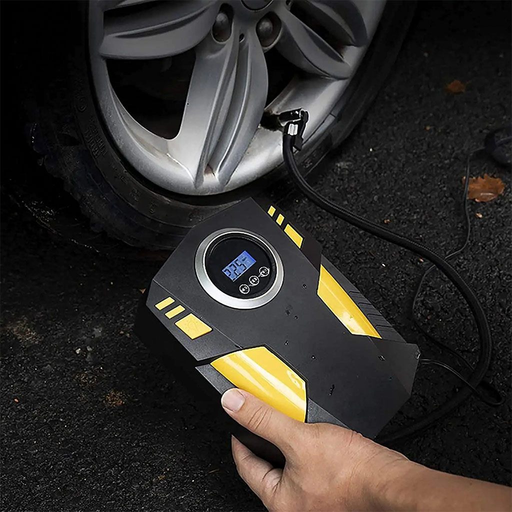 ضاغط هواء رقمي محمول للعجلات للسيارات والدراجات النارية بقوة 150 PSI – BE0173 🚗💨 - الصورة 10