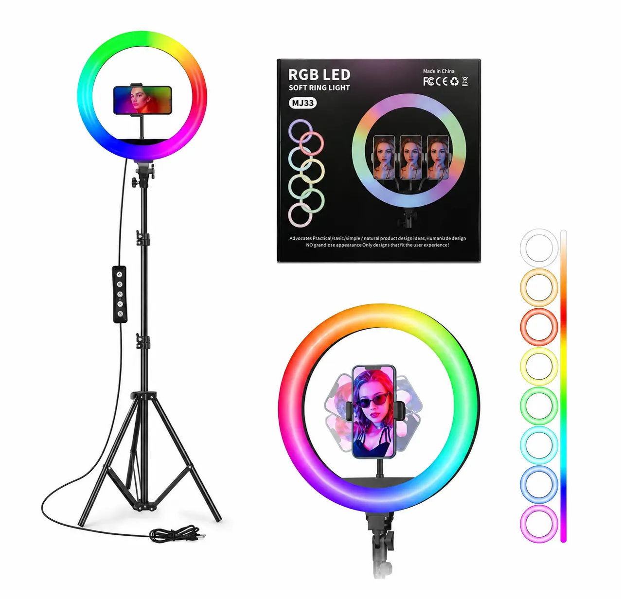 حلقة إضاءة RGB LED متعددة الألوان MJ33 💡🌈 - الصورة 8