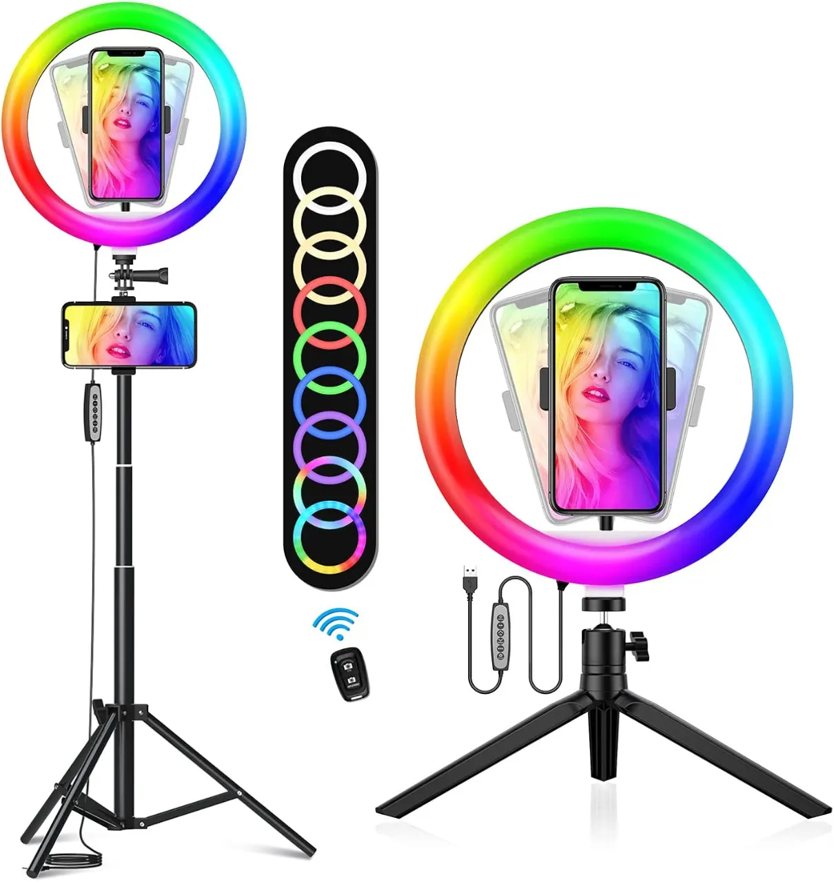حلقة إضاءة RGB LED متعددة الألوان MJ33 💡🌈 - الصورة 2