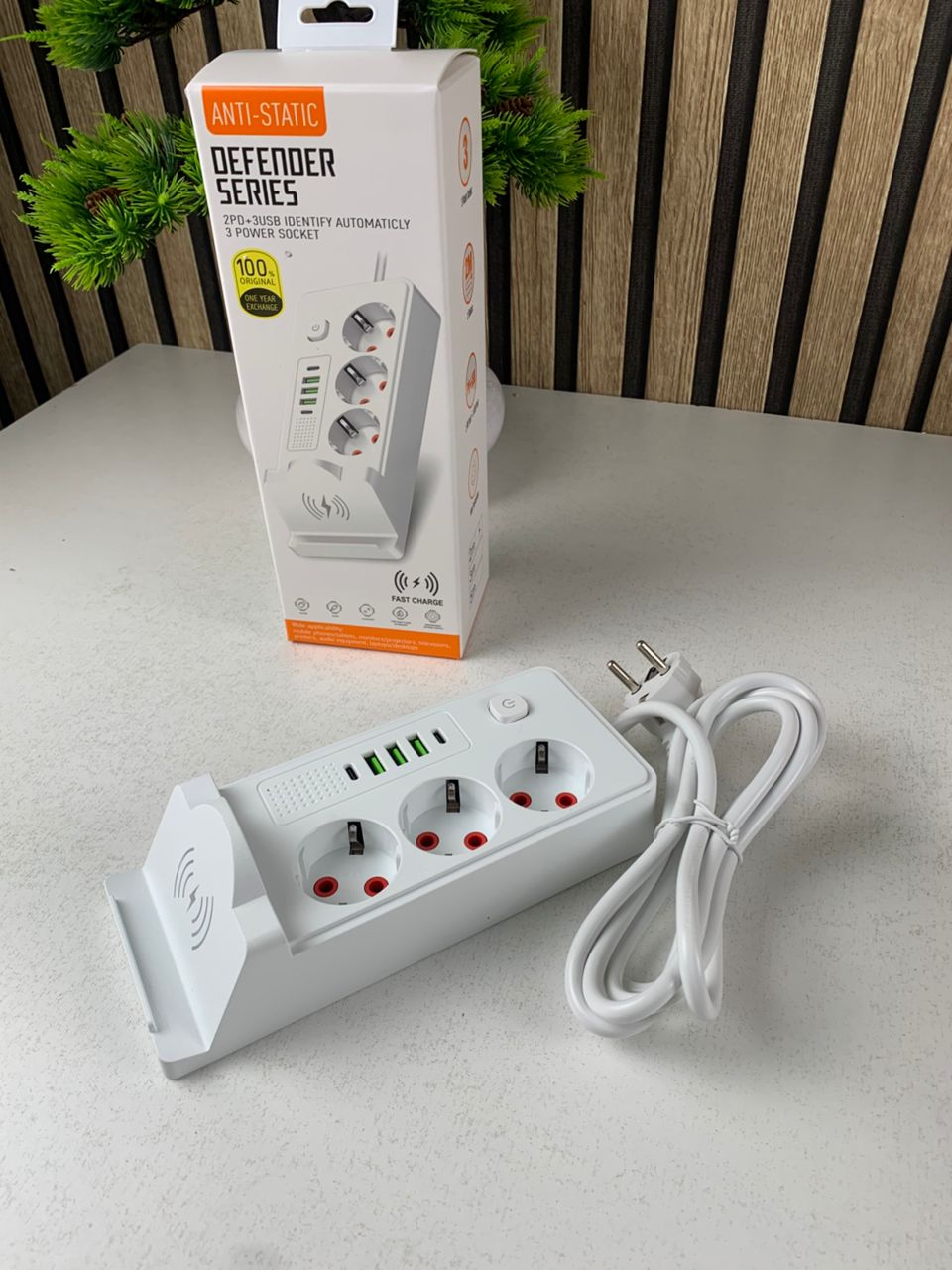 مقبس كهربائي (Multiprise) بـ 3 مآخذ بقدرة 2500 واط مع منافذ USB وType-C ودعم الشحن اللاسلكي 🔌⚡ - الصورة 6